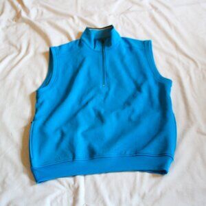 Callaway Golf 1/4 Zip Vest Sz M Blue Men’s  Pullover Sleeveless Pockets